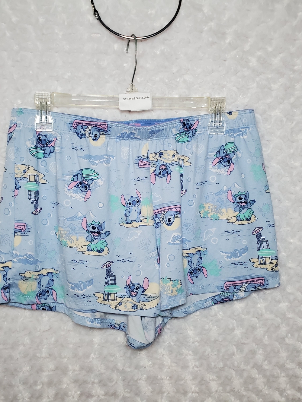 Disney Women’s Light Blue Stitch Print Lounge Shorts Size M (8-10)